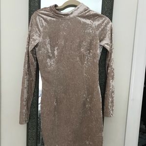 Tight velvet open back dress